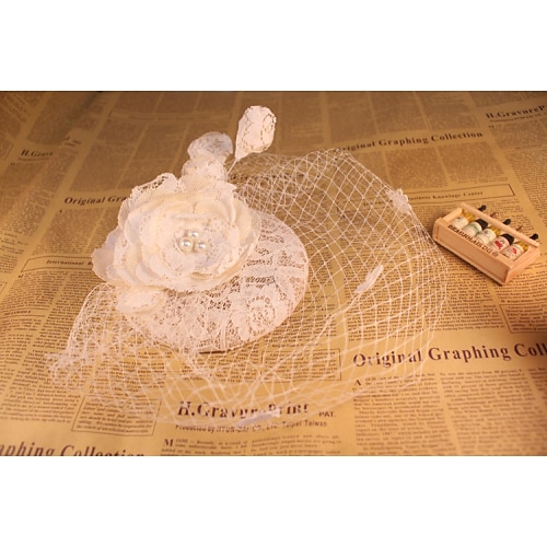

Flax / Lace / Net Fascinators with 1 Piece Wedding / Special Occasion Headpiece