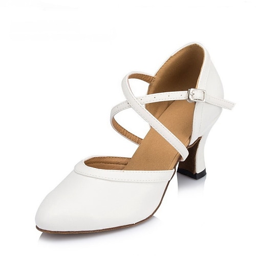 

Per donna Scarpe per danza moderna Liscio Scarpe da personaggio Al coperto Prestazioni Da allenamento Tacchi Lustrini Tinta unita Tacco cubano Fibbia Bianco