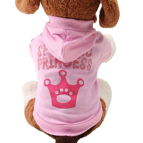 

Cat Dog Hoodie Puppy Clothes Tiaras & Crowns Fashion Winter Dog Clothes Puppy Clothes Dog Outfits Breathable Pink Costume for Girl and Boy Dog Cotton XS S M L