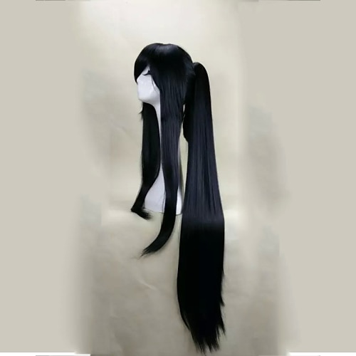 

Cosplay Costume Wig Synthetic Wig Cosplay Wig Straight Straight With Bangs With Ponytail Wig Long Black Synthetic Hair Women's Black hairjoy