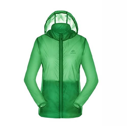 Women's Hiking Jacket Outdoor Waterproof Breathable Quick Dry Ultraviolet Resistant Jacket Raincoat Top Full Length Visible Zipper Camping / Hiking Beach Cycling / Bike Fuchsia / Sky Blue / Green