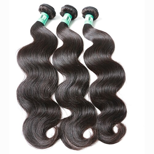 Indian Hair Body Wave Human Hair Weaves 3 Pieces 0.3