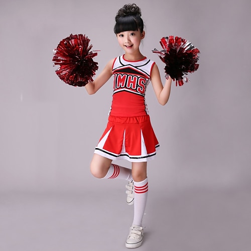 

Cheerleader Costumes Top Pattern / Print Performance Sleeveless High Spandex Cotton