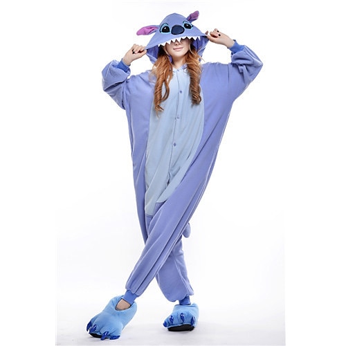 

Adults' Kigurumi Pajamas Monster Blue Monster Patchwork Onesie Pajamas Polar Fleece Cosplay For Men and Women Halloween Animal Sleepwear Cartoon Festival / Holiday Costumes / Leotard / Onesie