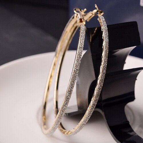 

Hoop Earrings For Women's Party Wedding Casual Alloy Machete Gold Silver