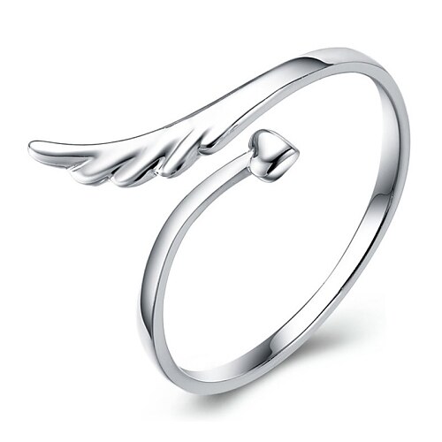 

Band Ring Ring For Women's Party Sterling Silver Silver Wings