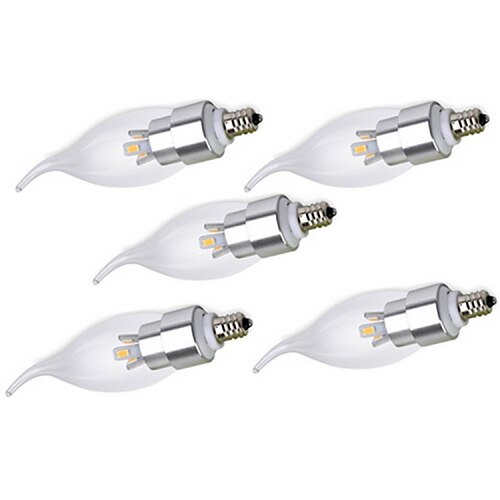 3W E14 Luzes de LED em Vela CA35 1 SMD 250-300 lm Branco Frio AC 220-240 V 5 pçs