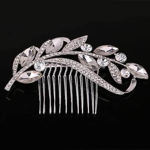 

Women's Hair Combs For Party Wedding Wedding Party Crystal / Rhinestone Crystal Imitation Pearl Silver