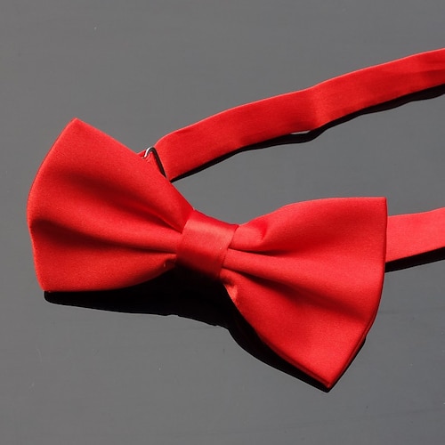 

Men's Basic Party Bow Tie - Solid Colored Men Satin Bowtie Classic Party Bow Tie Pre-Tied Formal Tuxedo Bow tie Adjustable