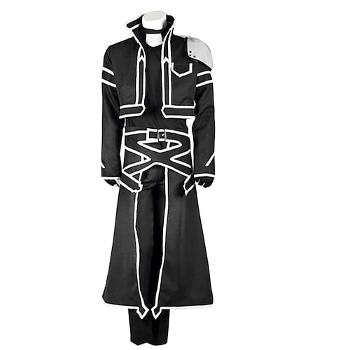 Inspirat de Sword Art Online Kirito Anime Costume Cosplay Costume Cosplay Mată Manșon Lung Geacă / Pantaloni / Mănuși Pentru Bărbați / Pentru femei