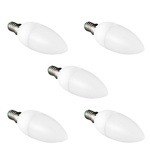 1.5 W LED-kronljus 150-200 lm E14 C35 8 LED-pärlor SMD 3022 Varmvit 220-240 V / 5 st / RoHs