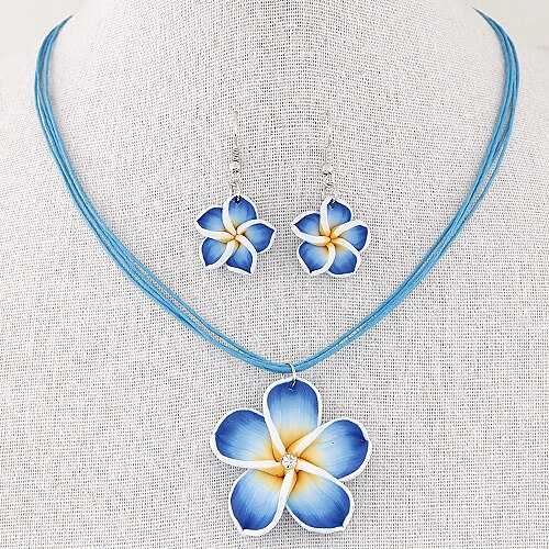Jewelry Set Drop Earrings For Women's Party Wedding Casual Alloy Flower Rose White Red Blue Purple Pink / Pendant Necklace / Necklace / Earrings / Daily