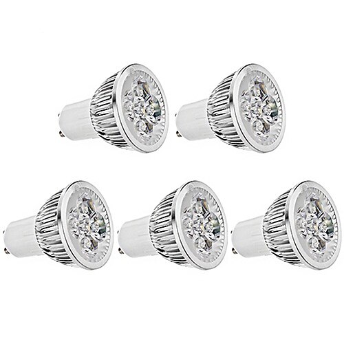5pcs 4 W 400 lm GU10 LED-spotlights MR16 4 LED-pärlor Högeffekts-LED Varmvit 85-265 V / 5 st