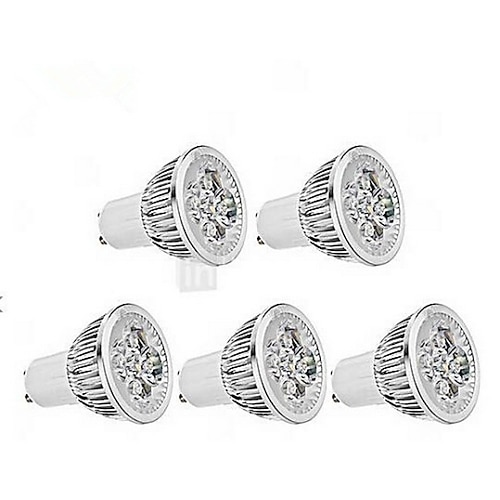 4 W 350-400 lm GU10 Lâmpadas de Foco de LED MR16 1 Contas LED Branco Frio 85-265 V / 5 pçs / RoHs
