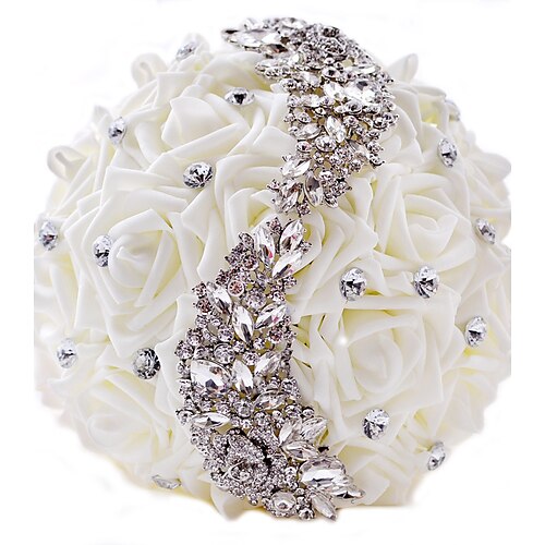 

Wedding Flowers Bouquets Wedding / Party / Evening Rhinestone / Polyester / Satin 11.02""(Approx.28cm) Christmas