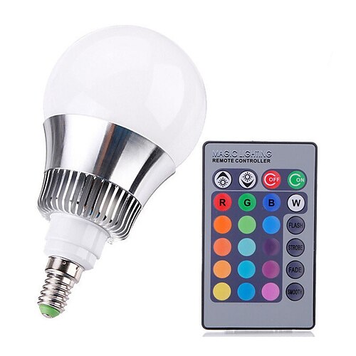 650-1000lm E14 LED Kugelbirnen A50 LED-Perlen Hochleistungs - LED Abblendbar / Ferngesteuert RGB 220-240V / 1 Stück / RoHs
