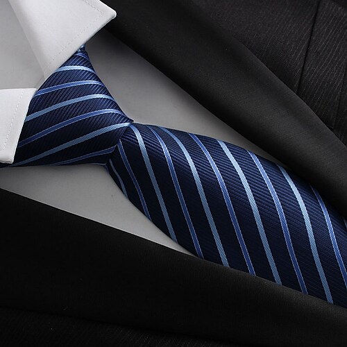 

Men's Neckties Basic / Party / Work Striped Formal Business