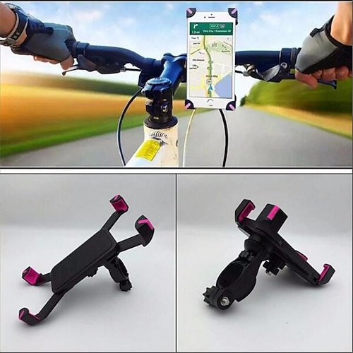 

Bike Phone Mount Portable Anti Shake Stable for Road Bike Mountain Bike MTB ABS Cycling Bicycle Black Pink 1 pcs