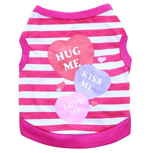 

Shirt / T-Shirt Puppy Clothes Heart Fashion Dog Clothes Puppy Clothes Dog Outfits Breathable Purple Blue Pink Costume for Girl and Boy Dog Cotton XS S M L