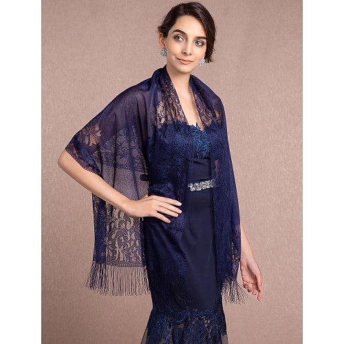 

Shawls Lace / Tulle Wedding / Party Evening Wedding Wraps With Lace / Tassel