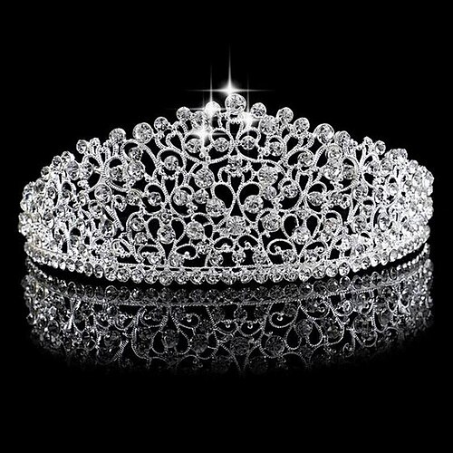 

Rhinestone / Alloy Crown Tiaras with 1 Piece Wedding Headpiece