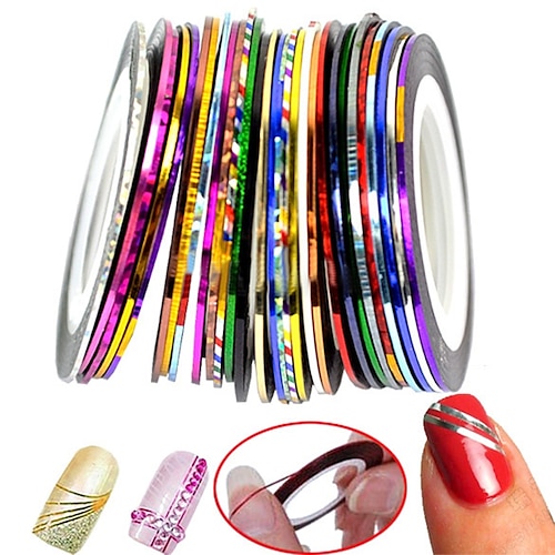 

30 Pcs Nail Foil Striping Tape Nail Art Manicure Pedicure Classic Daily / Foil Stripping Tape Christmas Nails Xmas Nails Christmas Nail Wrap Christmas Nail Stickers