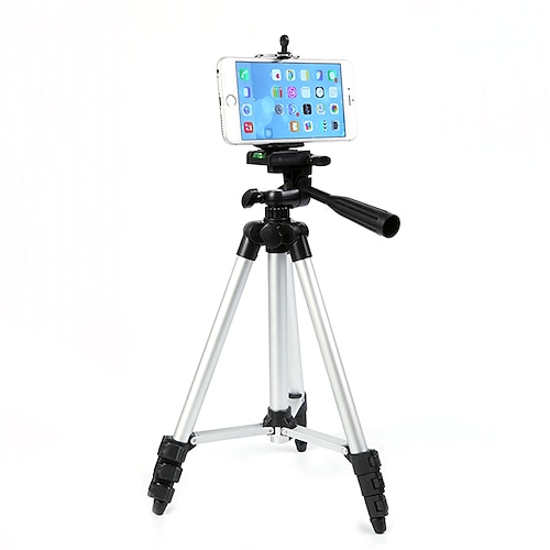 

Aluminium 4 sections Cellphone Tripod Mobile Phone Support Aluminum Light Weight Portable with Cell Phone Holder Travel Folding Size for Phone 11/Pro 7/8plus XR Xs Max