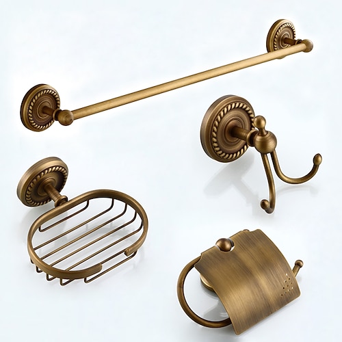 Brass Bathroom Accessories Set, Antique Bronze Paper Holder,Towel