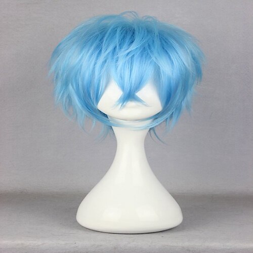 

Shigaraki Cosplay MHA Cosplay My Hero Academia Wig Synthetic Wig Curly Wig Short Blue Synthetic Hair