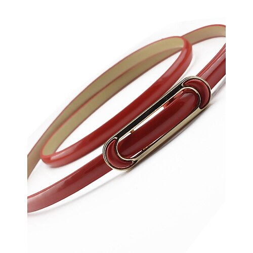 

Women's Skinny Belt Party Street Dailywear Casual White Red Belt Pure Color Blue Pink Fall Winter Spring