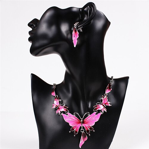 

Women's Jewelry Set Necklace / Earrings Statement Fashion Vintage European Earrings Jewelry Blue / Pink / White For Party Wedding Casual Daily Work