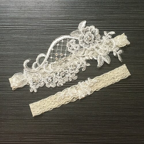 Lace / Stretch Satin Classic / Fashion Wedding Garter With Imitation Pearl / Flower Garters