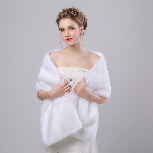 

Shawls Faux Fur / Imitation Cashmere Wedding / Party Evening Women's Wrap With Pattern