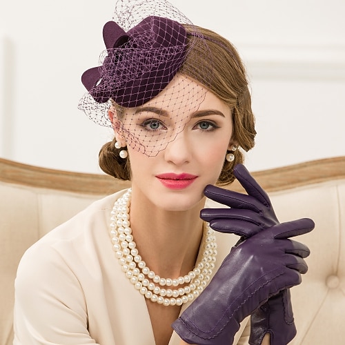 

Uld / Net fascinators / Hatte med 1 Bryllup / Speciel Lejlighed / Afslappet Medaljon