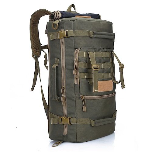 

60 L Hiking Backpack Rucksack Military Tactical Backpack Waterproof Portable Wear Resistance High Capacity Outdoor Camping / Hiking Hunting Climbing Outdoor Nylon Three Sand Color Army Green Khaki