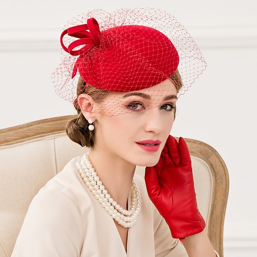 

Wool Net Fascinators Hats Headpiece Classical Feminine Style