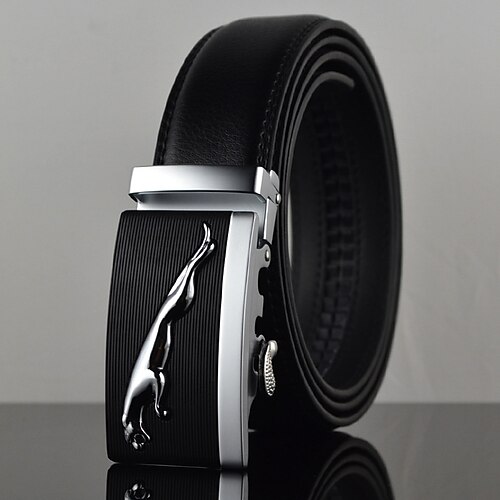 

Men's Luxury Belt Leather Solid Colored Black 2022 / Alloy