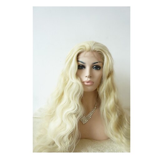 Pruik Lace Front Synthetisch Haar Gekruld Gekruld Kanten Voorkant Pruik Blond Blond Synthetisch haar Dames Natuurlijke haarlijn Blond