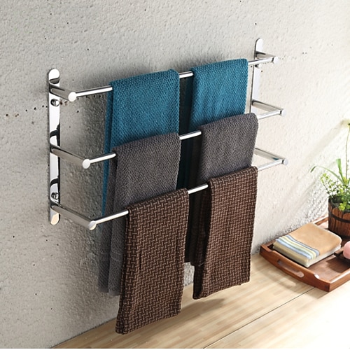

Towel Racks 3-Tiers Bath Towel Bar , Stainless Steel, Wall Mount, Mirror polished finished, High quality