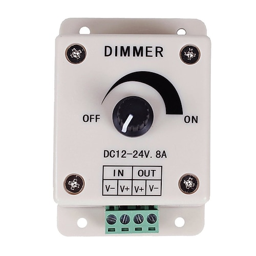 

PWM Dimming Controller For LED Lights or Ribbon 12 Volt 8 AmpAdjustable Brightness Light Switch Dimmer Controller DC12V 8A 96W for Led Strip Light