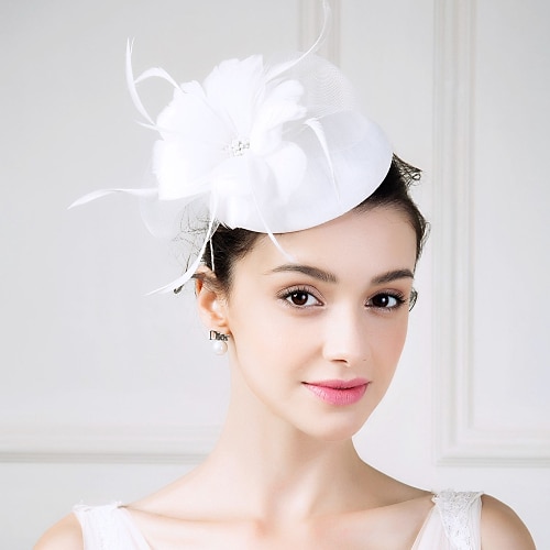

Tulle / Flax / Feather Fascinators / Flowers with 1 Piece Wedding / Special Occasion / Casual Headpiece