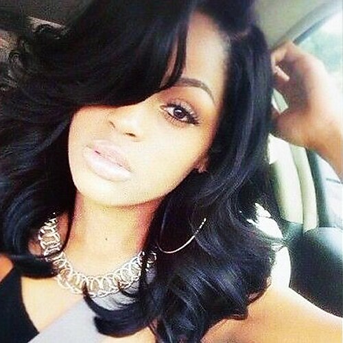 Synthetic Lace Front Wig Natural Wave Natural Wave Lace Front Wig Natural Black #1B Synthetic Hair Women's Natural Hairline Black