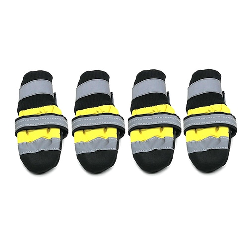 

Dog Boots / Shoes Socks Fashion Waterproof Keep Warm Color Block For Pets PU Leather Nylon Yellow / Winter