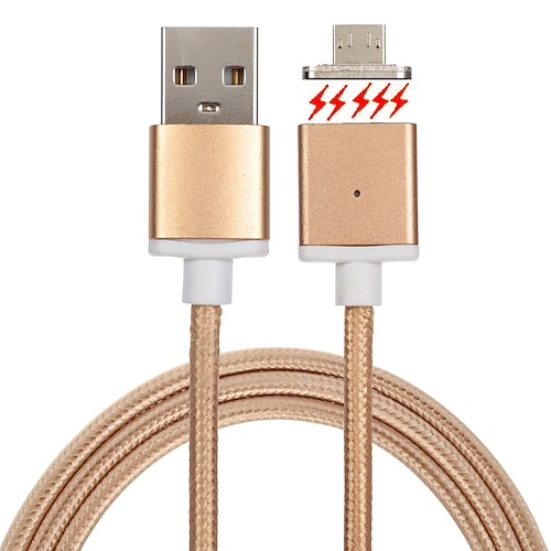 USB 2.0 Cable <1m / 3ft Trenzado / Magnética Nailon / Metal Adaptador de cable USB Para Samsung / Huawei / LG