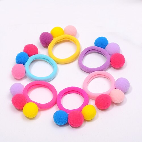 

children maomao ball hair bands qiu dong with rope baby girl lovely ball accessories sales 10pcs