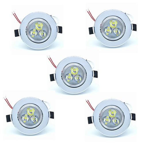 

5pcs 3 W 300 lm 3 LED Beads Easy Install Recessed LED Downlights Warm White Cold White 220-240 V Cabinet Ceiling Home / Office / 5 pcs / RoHS / CE Certified
