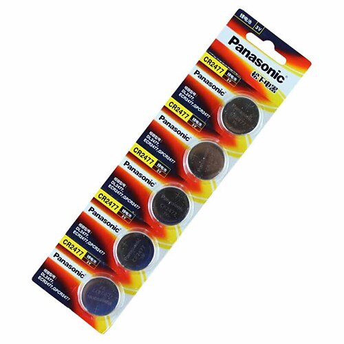 Panasonic CR2477 Lithium Button Battery 3V 5 Pack Car Remote Control 2024 -  US $25.98