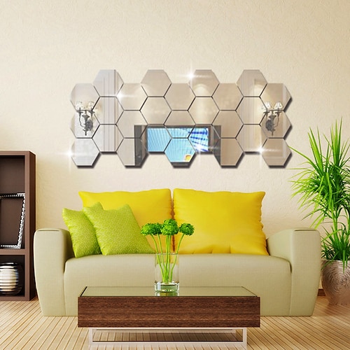 Specchi Forma Astratto Adesivi murali Adesivi con strass da parete Adesivi  a parete specchio Adesivi decorativi da parete,Vinile del 2024 a US $11.69