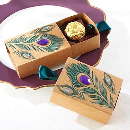 

Wedding Classic Theme Favor Boxes Card Paper Ribbons 50