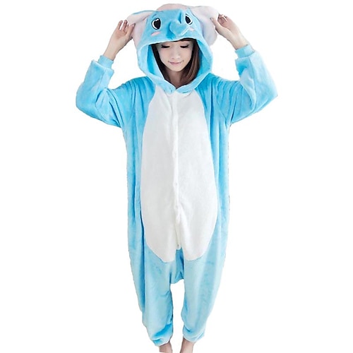 

Adults' Kigurumi Pajamas Elephant Patchwork Onesie Pajamas Coral fleece Cosplay For Men and Women Christmas Animal Sleepwear Cartoon Festival / Holiday Costumes / Leotard / Onesie / Leotard / Onesie